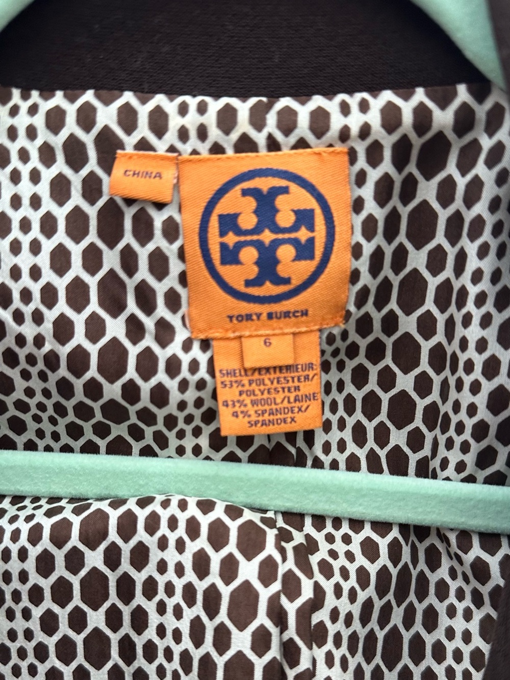 Tory Burch Dark Brown Double-Breasted Wool Blend🧥 - Picture 13 of 13
